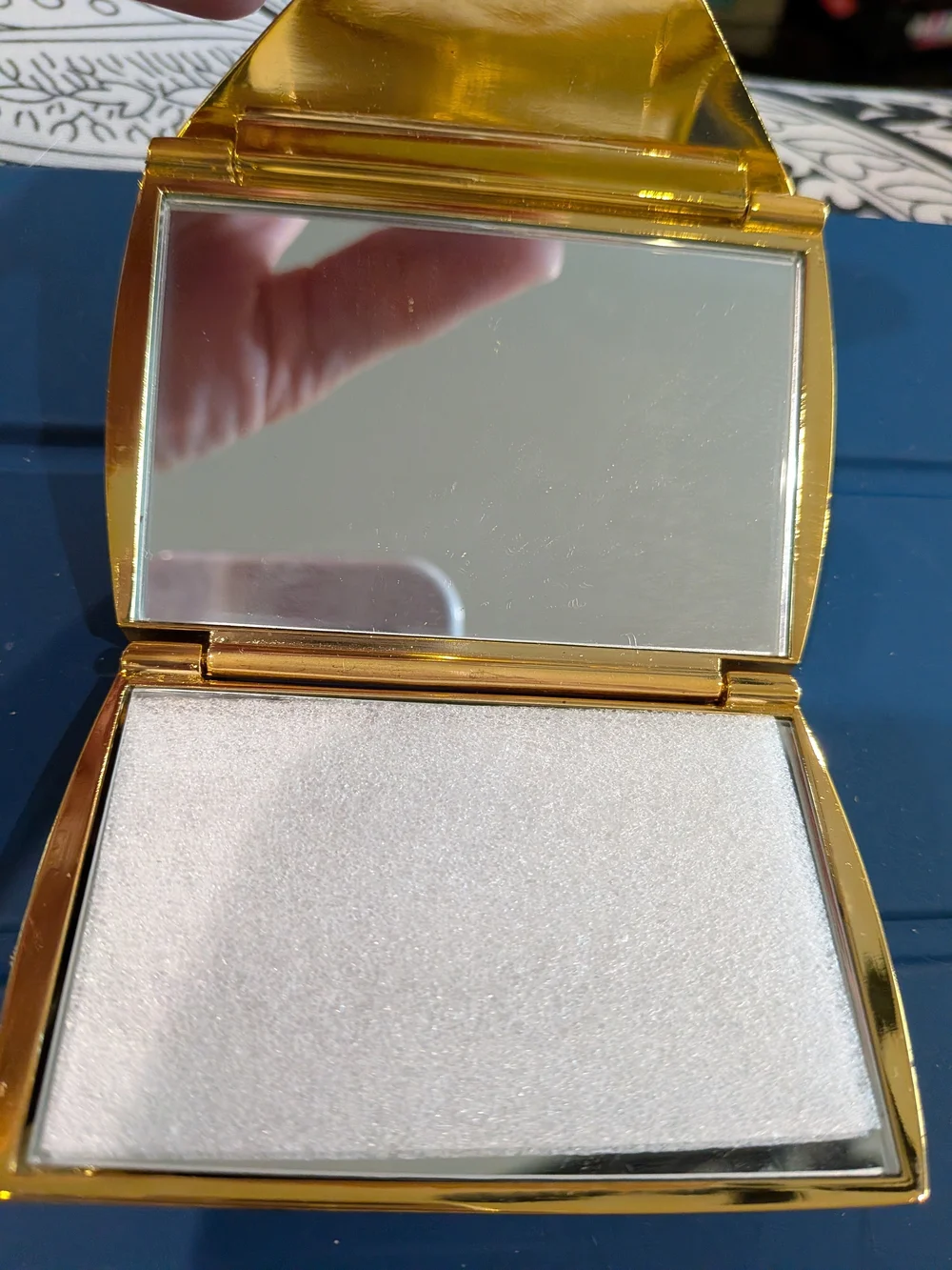 Vintage Gold Compact Mirror Shiny Envelope Style
